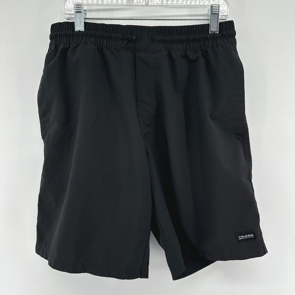 Volcom Stones Hybrid Elastic Waist Boardshorts Black Shorts Men's Size Small Def